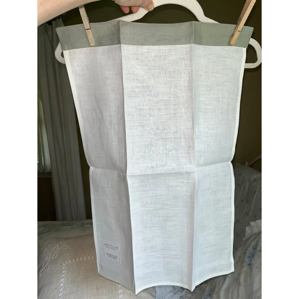 NIP Archipelago 4 Linen Hand Towels Set Ivory Sage Nina Ramsey Classic Gift